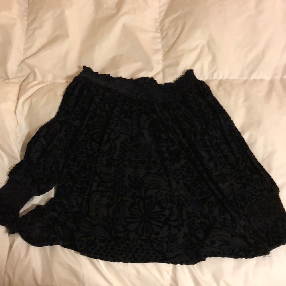 Black Velvet Off the Shoulder Blouse